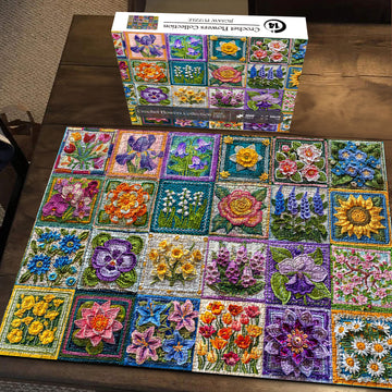 Collezione di fiori all'uncinetto puzzle puzzle 1000 pezzi
